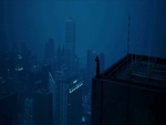 Batman overlooking Gotham